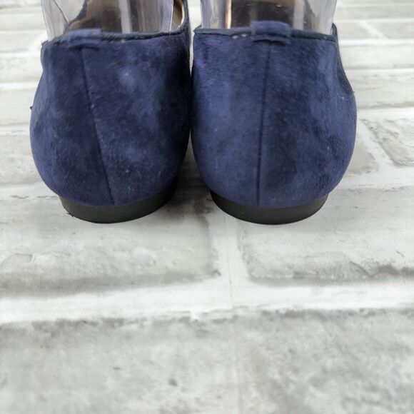 Adrienne Vittadini Women's Size 8.5 Blue Suede Rhinestone Embellished Loafers - Picture 6 of 12